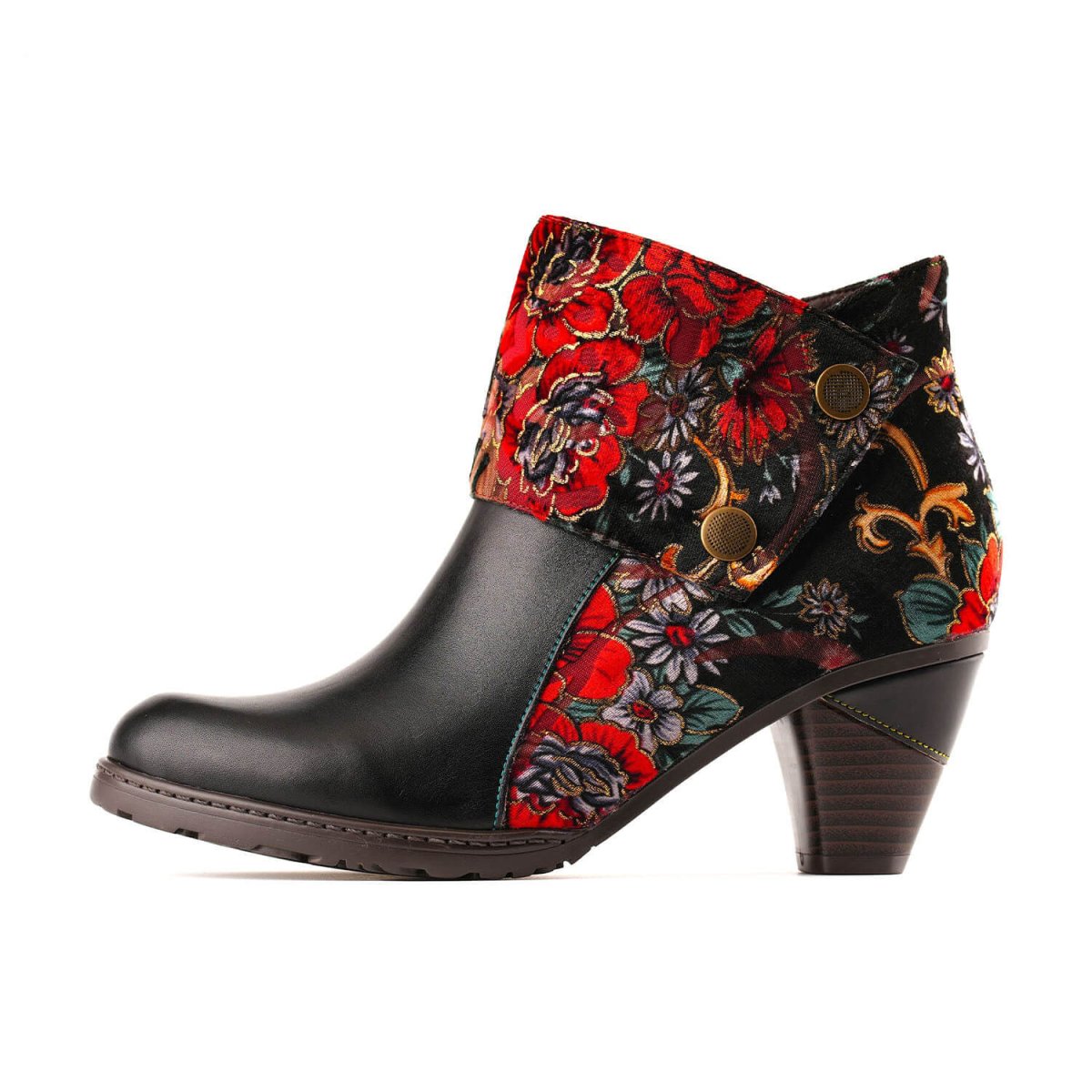 Retro Handmade Radiant Pattern Ankle Boots Booties by Colorstepshoes – Don't Panic Shoes