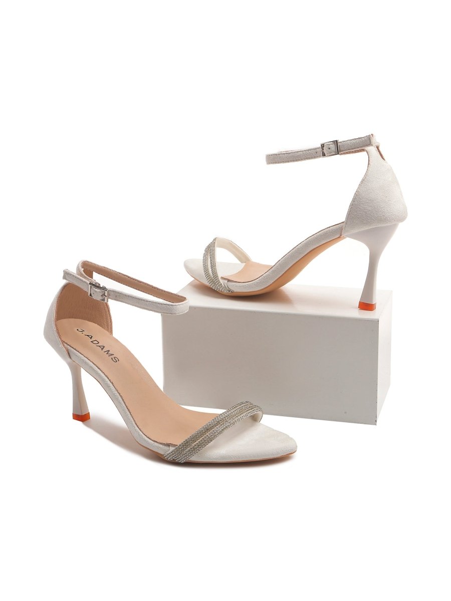 Riley | White Heels by J.Adams – Don't Panic Shoes