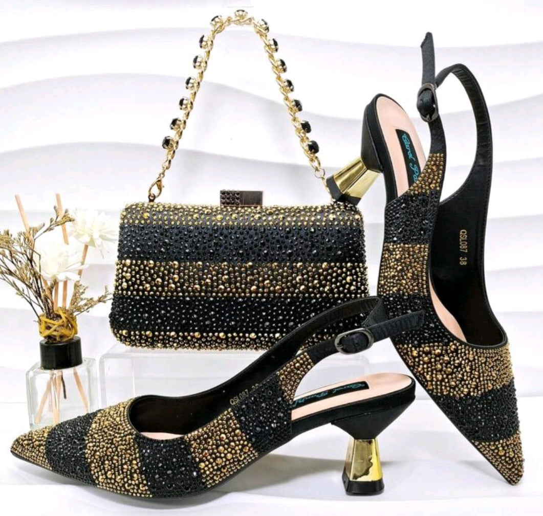 Edleess Fashion Bridal Italian Design Shoes With Matching Set ED103