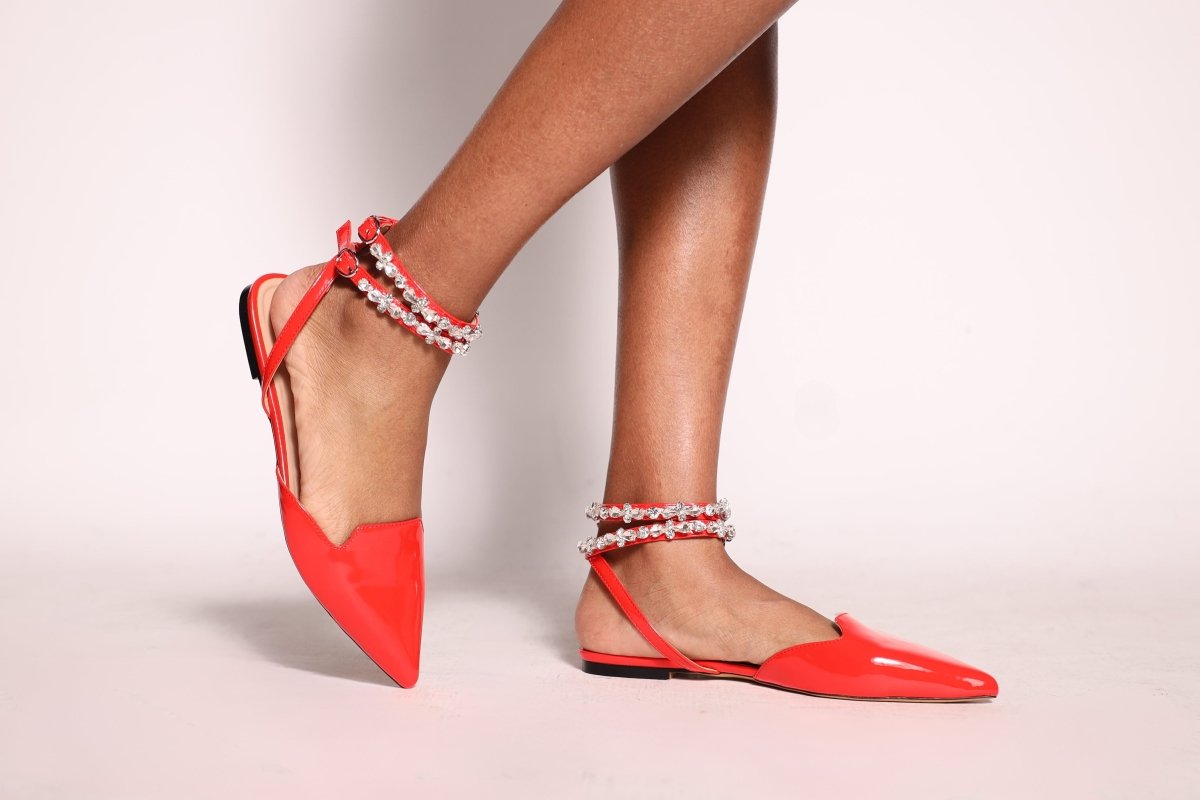 Rosalind Flats Red Shoes by Vaila Shoes – Don't Panic Shoes