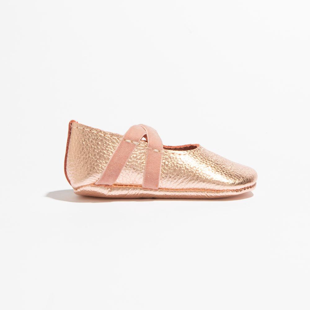 Rose Gold Ballet Slipper Baby Shoe Ballet Slipper by Freshly Picked – Don't Panic Shoes