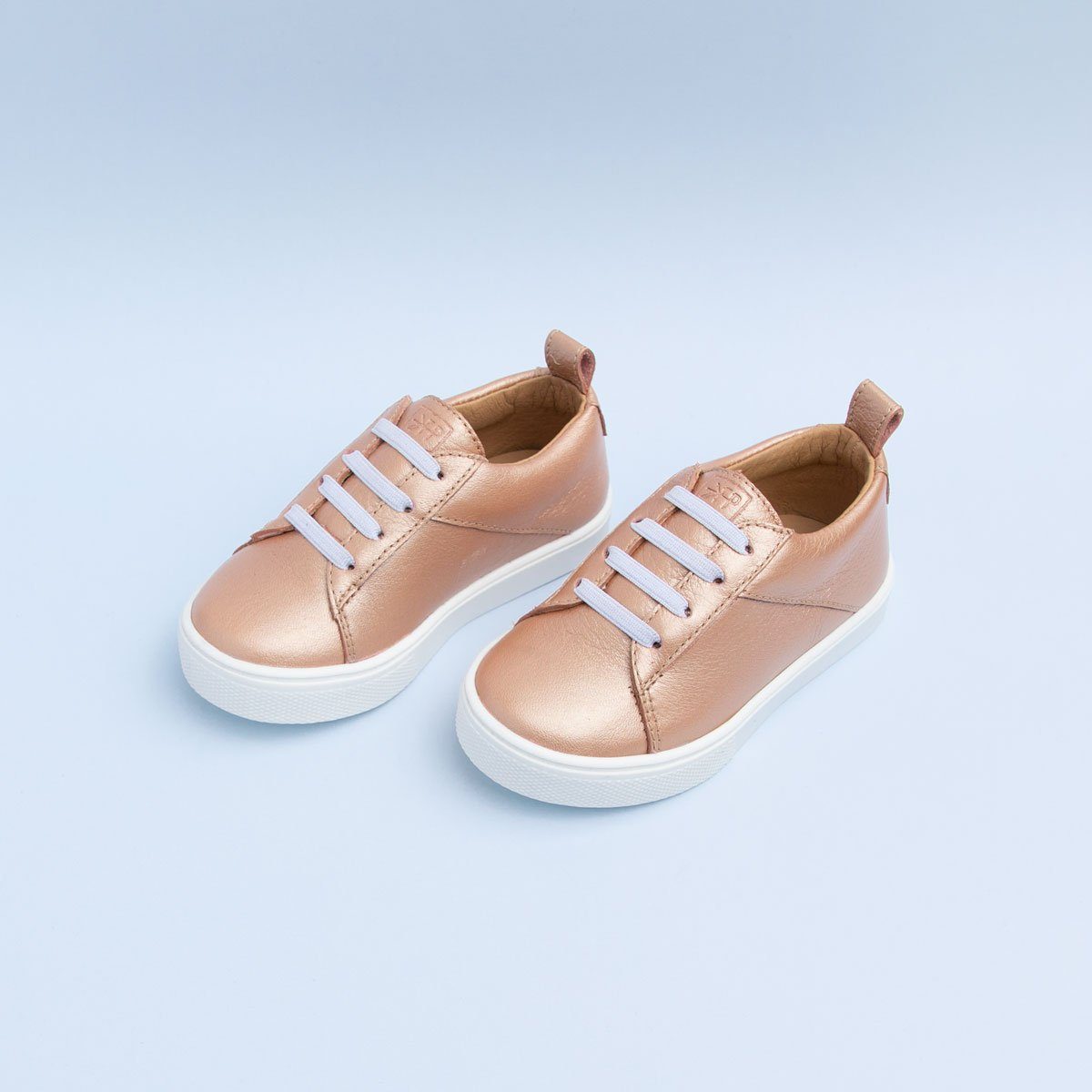 Rose Gold Classic Lace Up Sneaker Kids - Classic Sneaker by Freshly Picked – Don't Panic Shoes