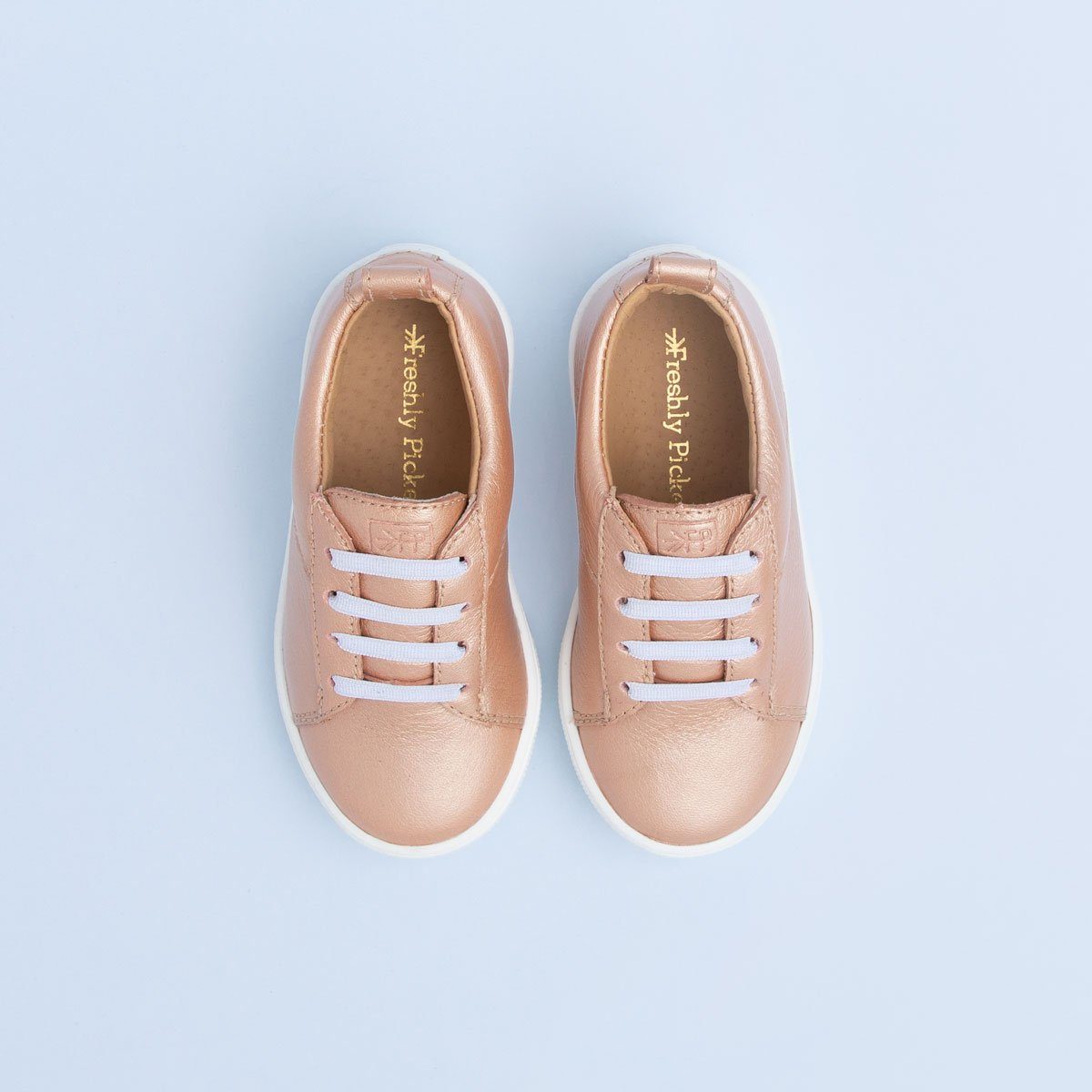Rose Gold Classic Lace Up Sneaker Kids - Classic Sneaker by Freshly Picked – Don't Panic Shoes