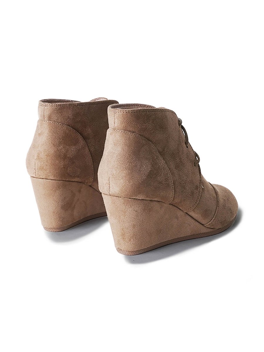 Roxy | Light Taupe Booties by J.Adams – Don't Panic Shoes