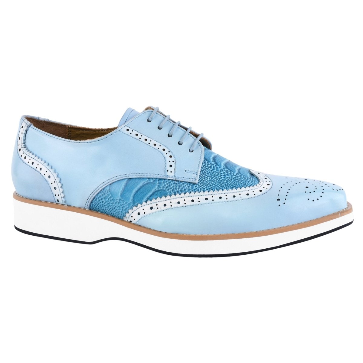 Roy Ostrich Leather Perforated Toe Casual Oxford Dress Shoes Shoes by Libertyzeno – Don't Panic Shoes