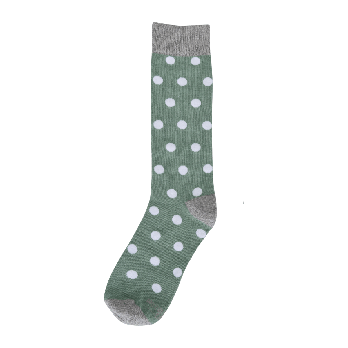 Sage Green White Polka Dot Socks Crew Ankle Soft Comfortable Everyday Style For Women And Men Socks by No Cold Feet – Don't Panic Shoes