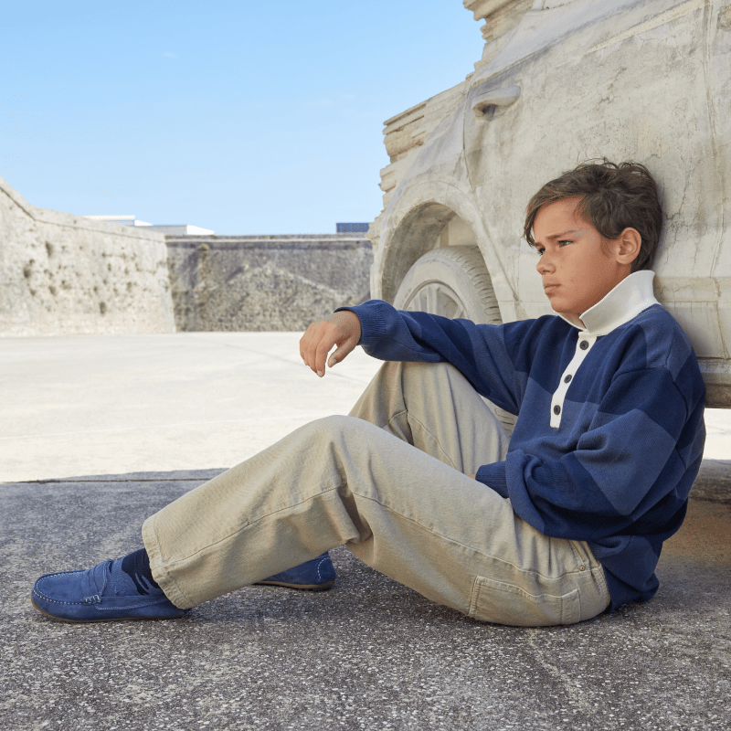 Sam Blue Made In Spain Non Slip Rubber Sole Cushion seasonal core SS by Childrenchic – Don't Panic Shoes