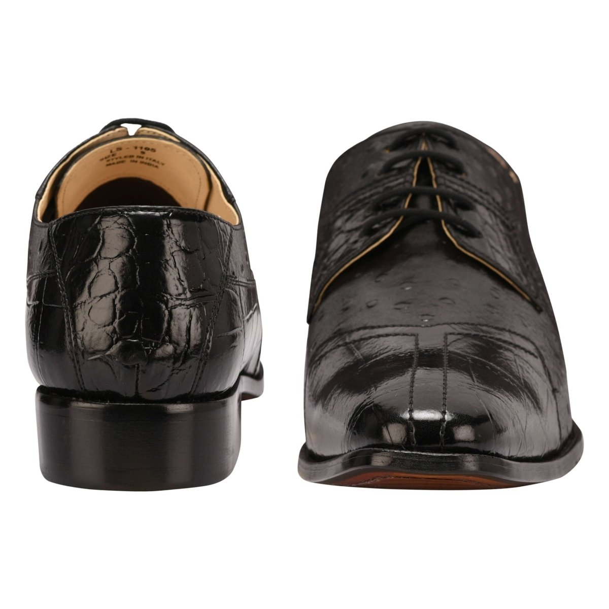 Sassy Crocodile Ostrich Print Lace - Up Dress Shoes Shoes by Libertyzeno – Don't Panic Shoes