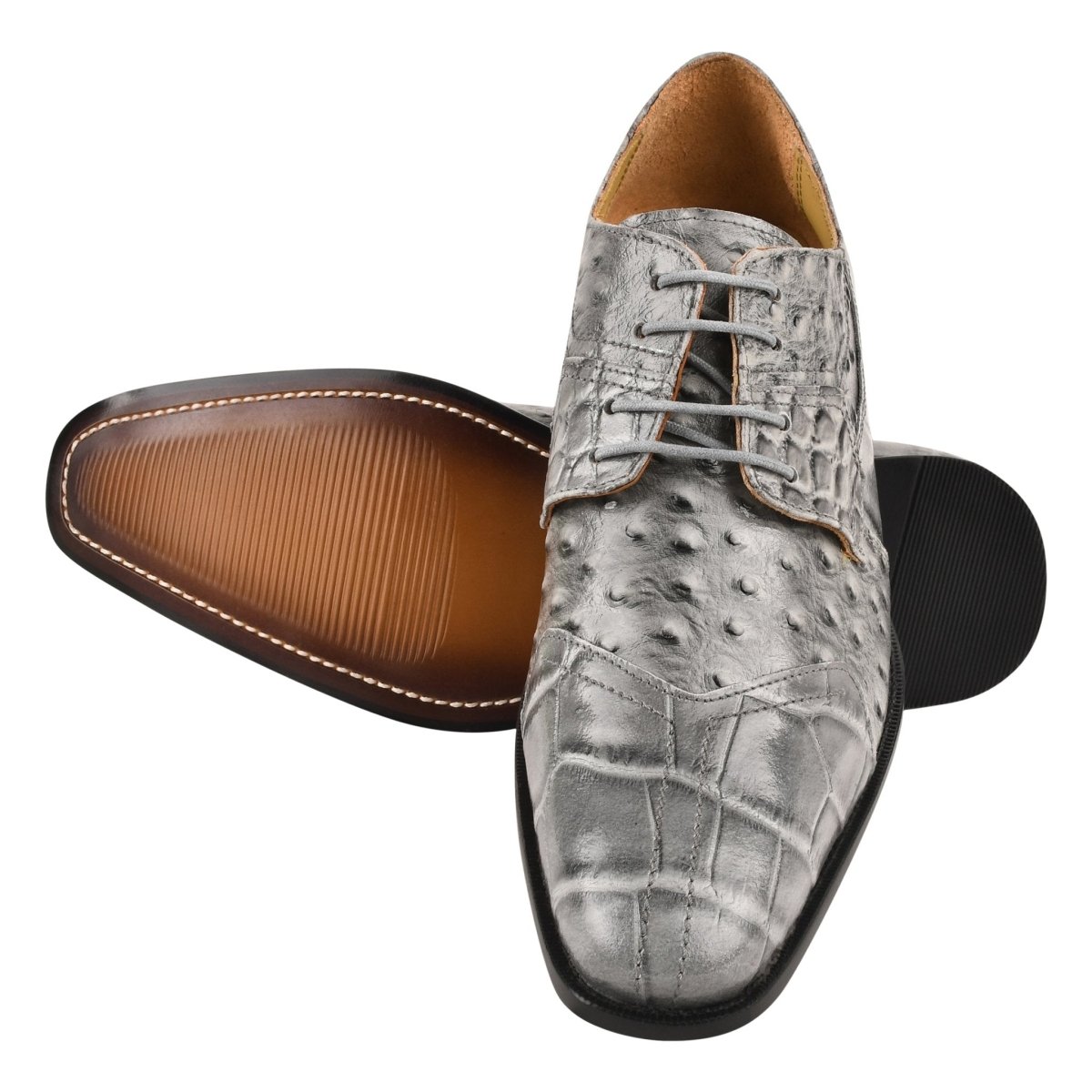 Sassy Crocodile Ostrich Print Lace - Up Dress Shoes Shoes by Libertyzeno – Don't Panic Shoes