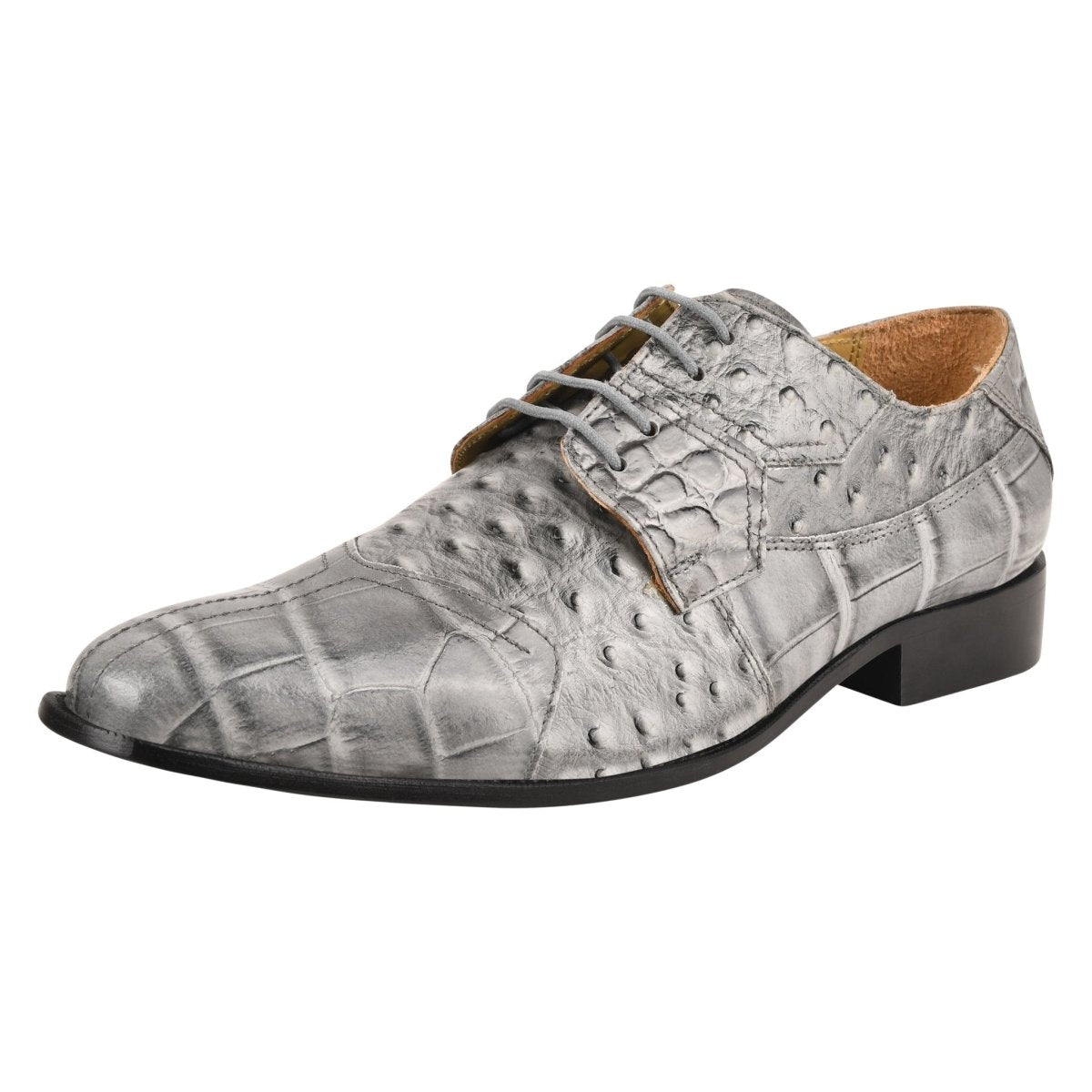 Sassy Crocodile Ostrich Print Lace - Up Dress Shoes Shoes by Libertyzeno – Don't Panic Shoes