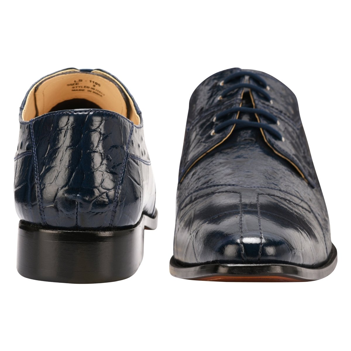 Sassy Crocodile Ostrich Print Lace - Up Dress Shoes Shoes by Libertyzeno – Don't Panic Shoes