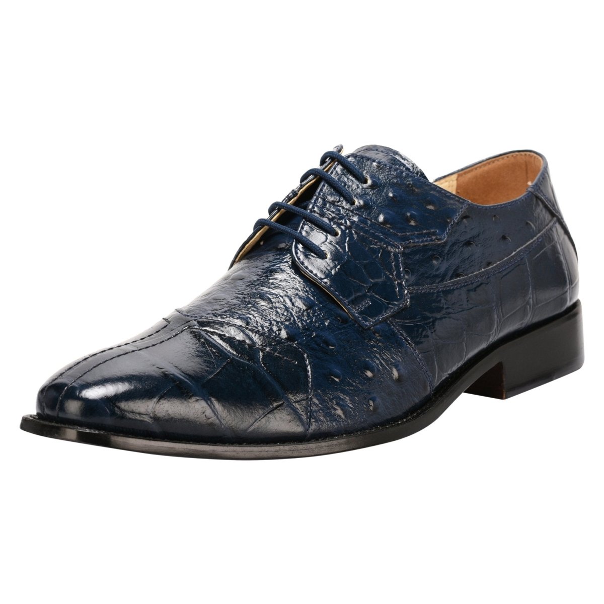 Sassy Crocodile Ostrich Print Lace - Up Dress Shoes Shoes by Libertyzeno – Don't Panic Shoes