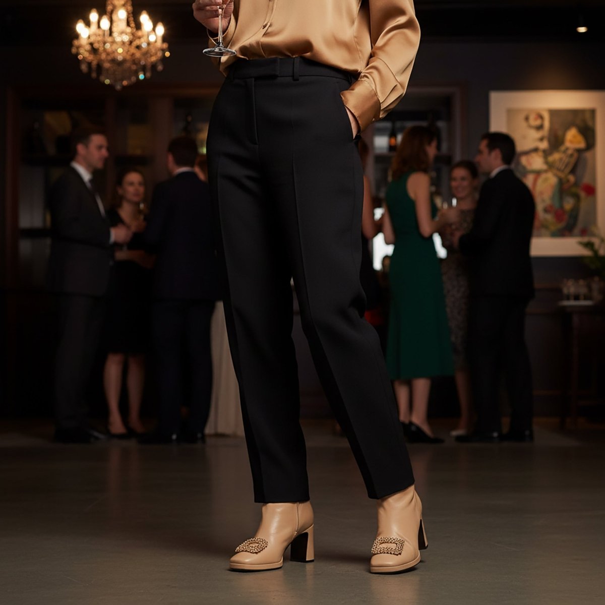 Scarlet Women’S Beige Leather Ankle Bootie Rhinestone Boots by Beautiisoles – Don't Panic Shoes