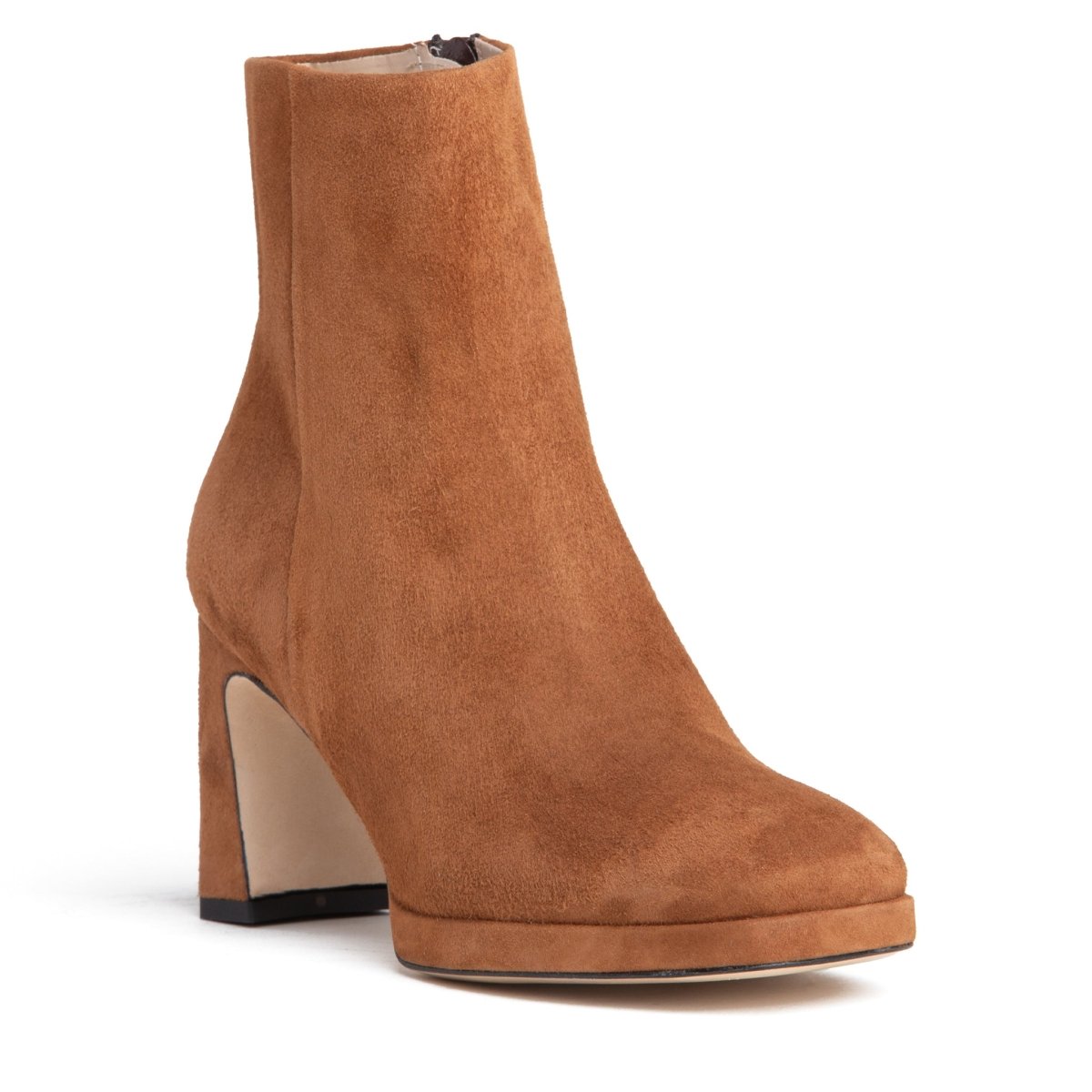 Scottie Women’S Cognac Suede Ankle Platform Bootie Padded Boots by Beautiisoles – Don't Panic Shoes