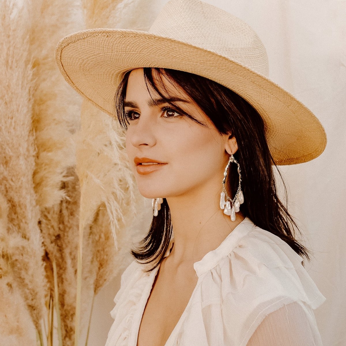 Selene Pearl Earrings Large Earrings by Rahya Jewelry Design – Don't Panic Shoes