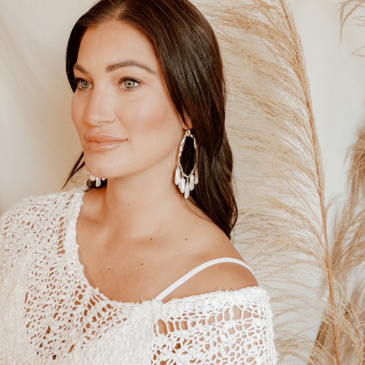 Selene Pearl Earrings Large Earrings by Rahya Jewelry Design – Don't Panic Shoes