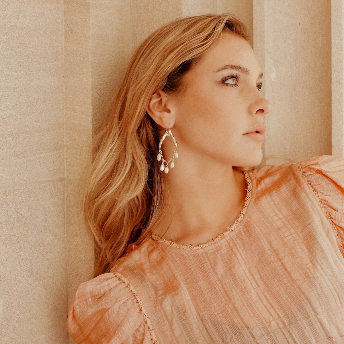 Selene Pearl Earrings Small Earrings by Rahya Jewelry Design – Don't Panic Shoes