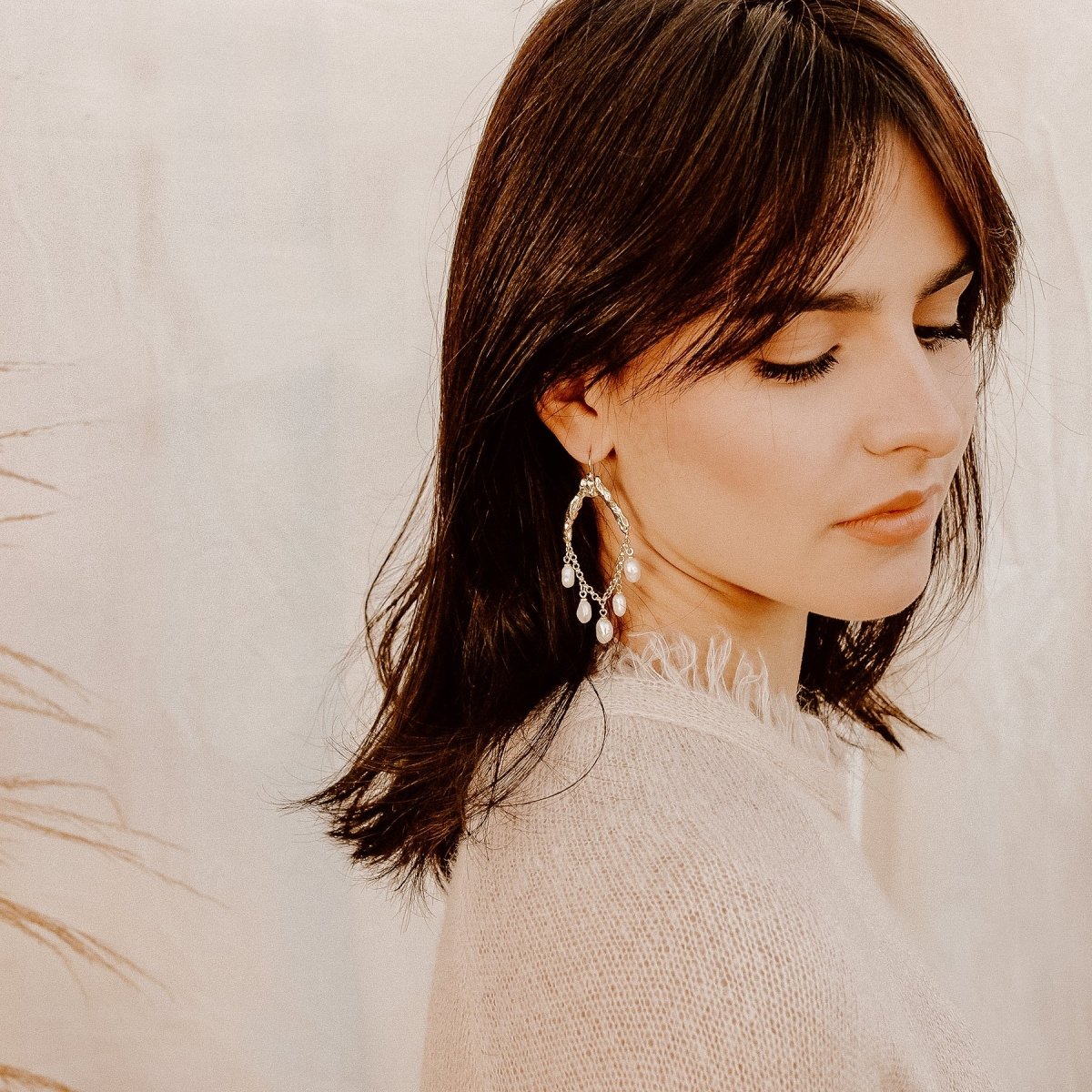 Selene Pearl Earrings Small Earrings by Rahya Jewelry Design – Don't Panic Shoes