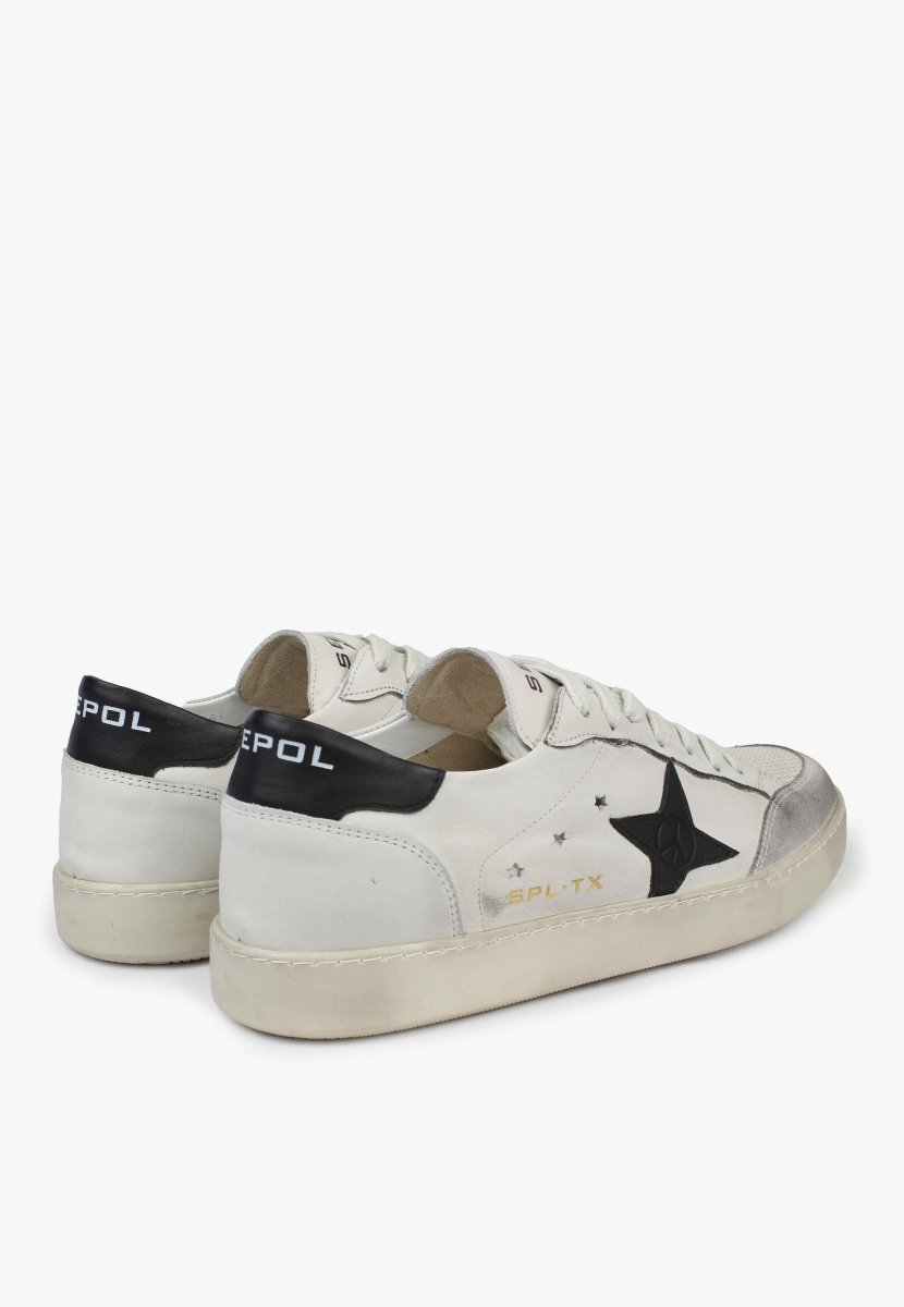 Sepol EStrella Men’s White Black Distressed Sneaker MEN SHOES by Sepol Shoes – Don't Panic Shoes