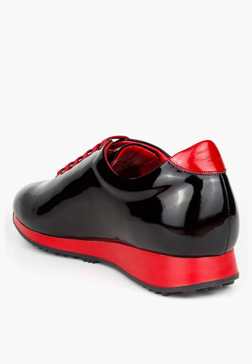 Sepol Lagos Sneaker Patent Leather Black With Red Details MEN SHOES by Sepol Shoes – Don't Panic Shoes