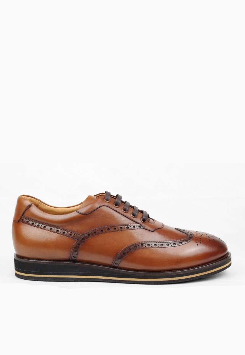 Sepol Oxford Wingtip Sneaker Men’S Leather Cognac Classic MEN SHOES by Sepol Shoes – Don't Panic Shoes