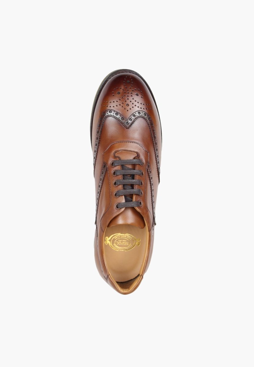 Sepol Oxford Wingtip Sneaker Men’S Leather Cognac Classic MEN SHOES by Sepol Shoes – Don't Panic Shoes