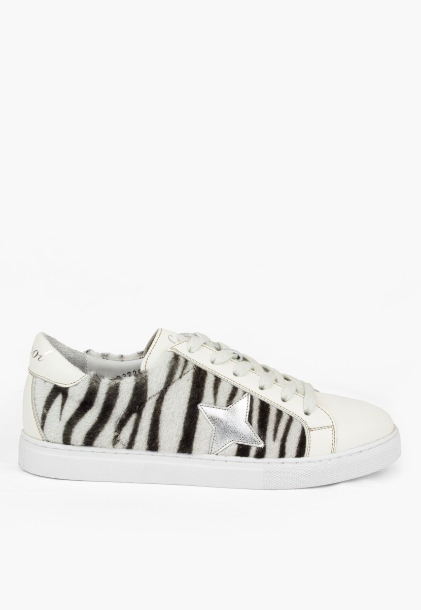 Sepol Star Sneaker Women’S Leather Zebra Calf Hair Woman Shoes by Sepol Shoes – Don't Panic Shoes