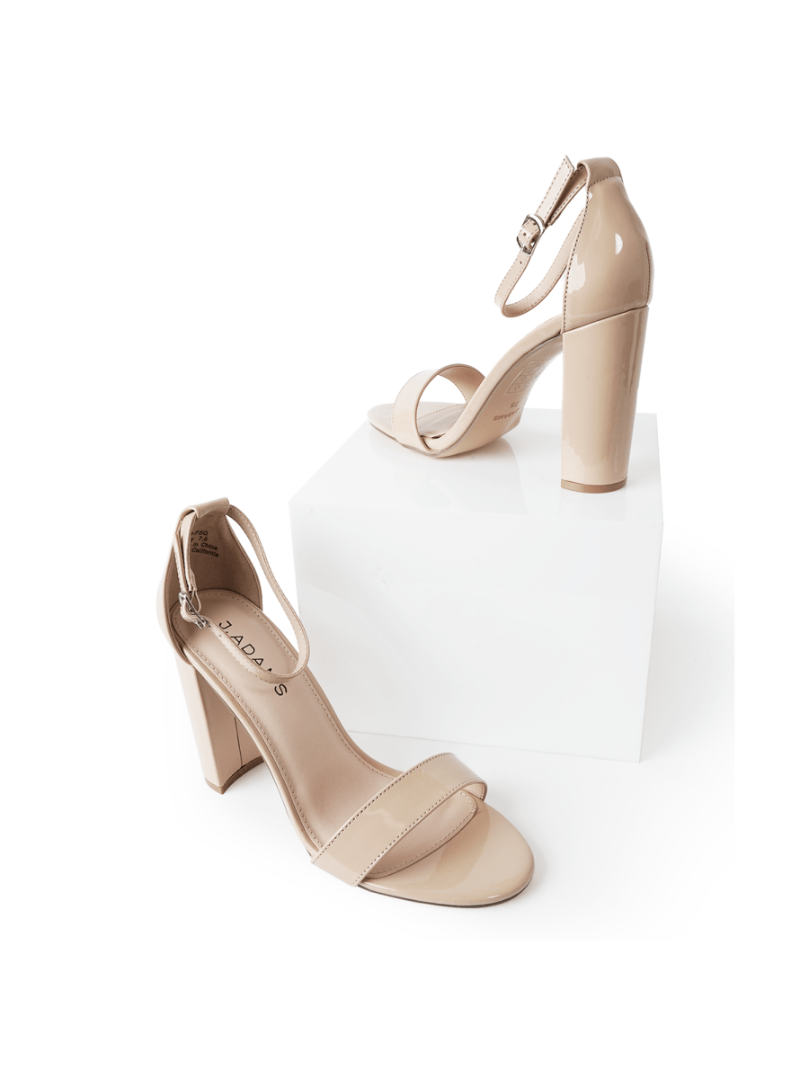Shirley | Beige Patent Heels by J.Adams – Don't Panic Shoes