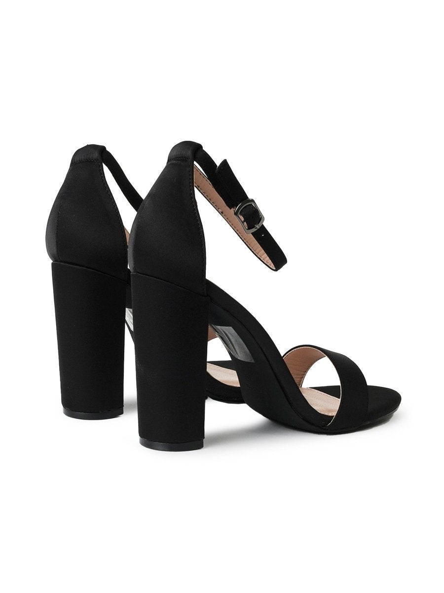 Shirley | Black Satin Heels by J.Adams – Don't Panic Shoes