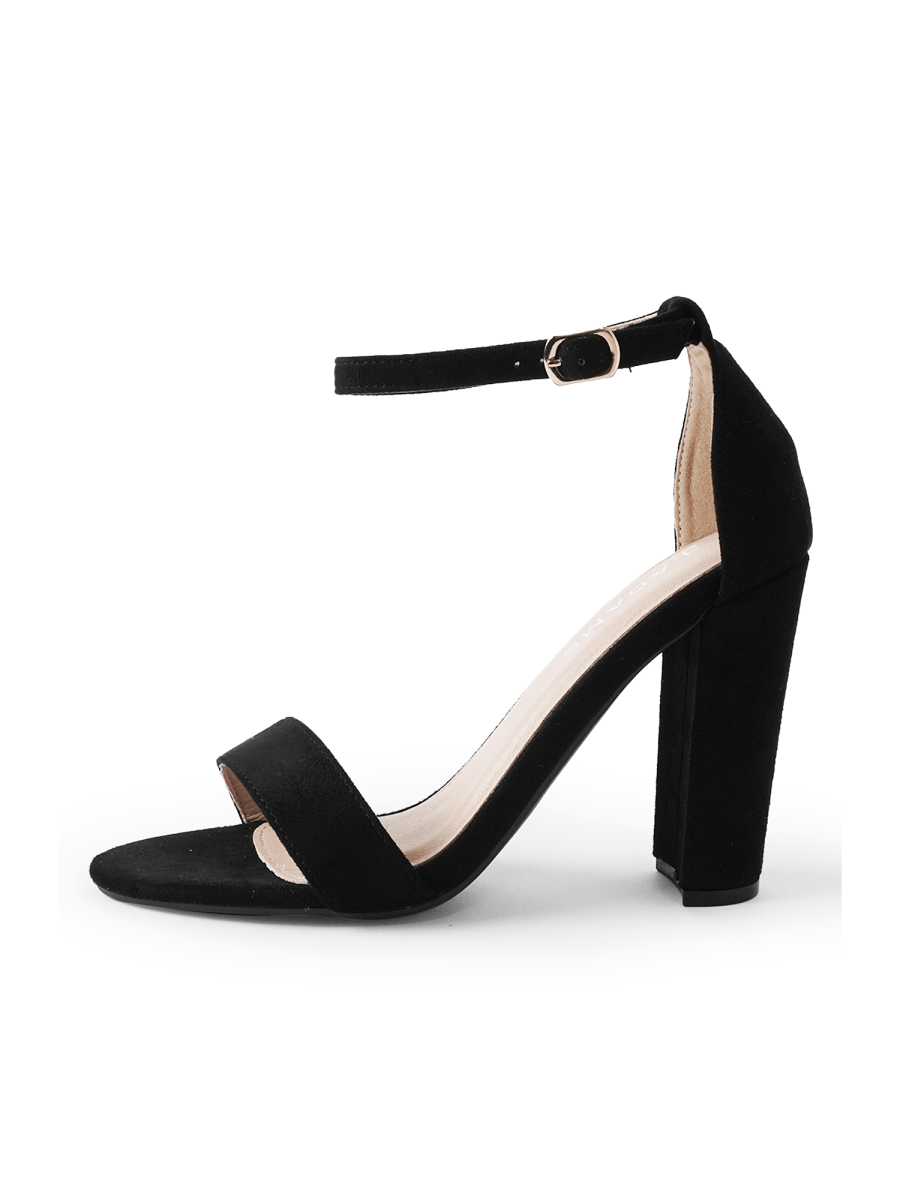 Shirley | Black Suede Heels by J.Adams – Don't Panic Shoes