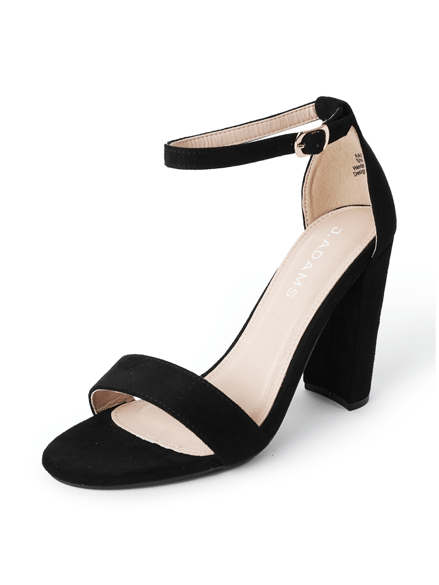 Shirley | Black Suede Heels by J.Adams – Don't Panic Shoes