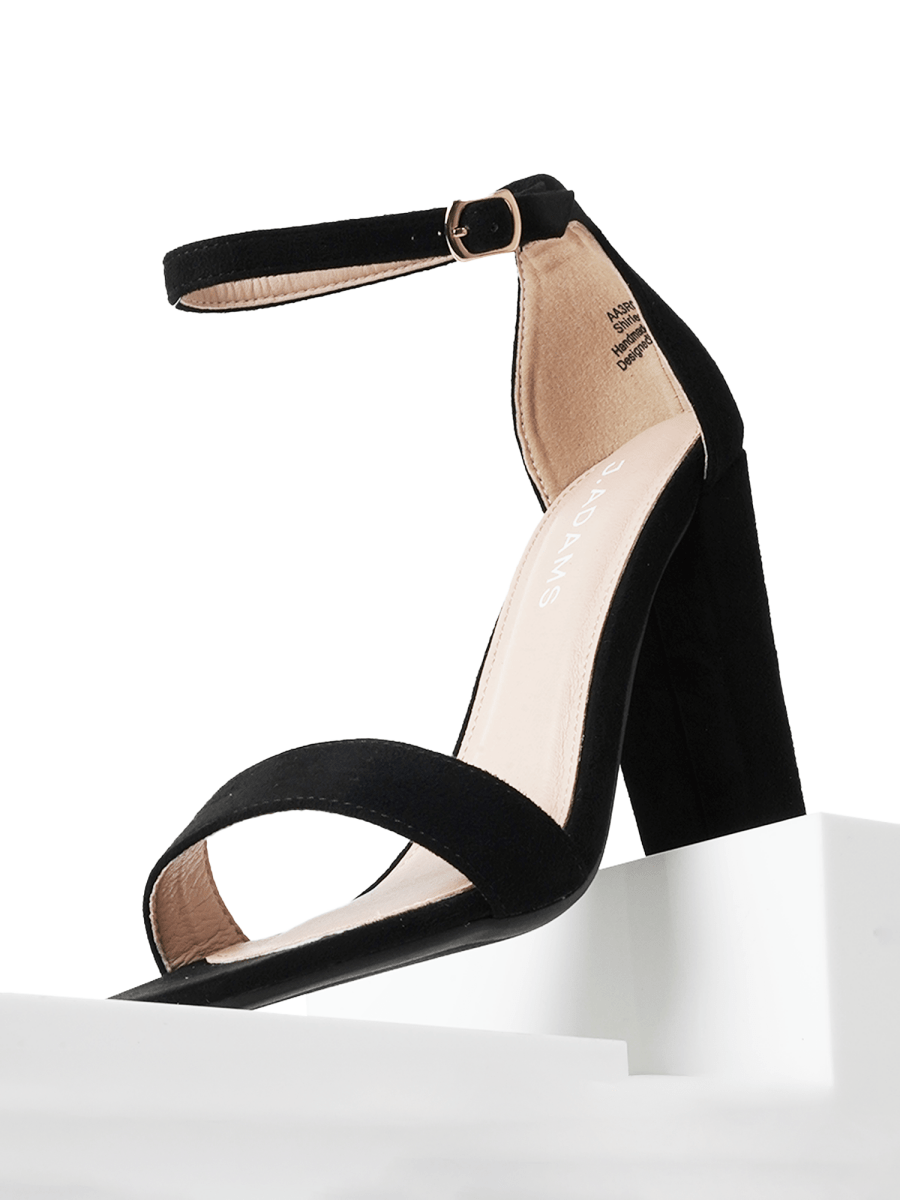 Shirley | Black Suede Heels by J.Adams – Don't Panic Shoes