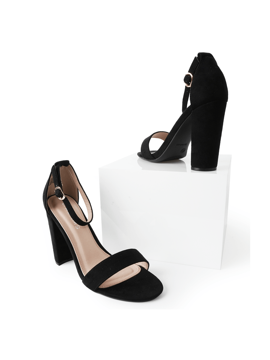 Shirley | Black Suede Heels by J.Adams – Don't Panic Shoes