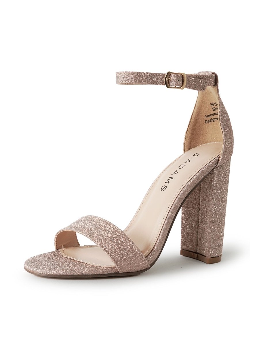 Shirley | Champagne Fine Glitter Heels by J.Adams – Don't Panic Shoes