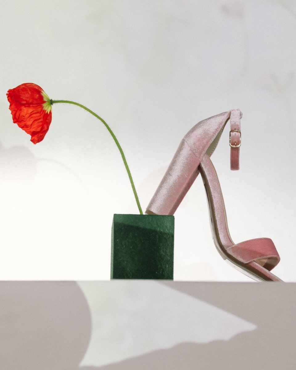 Shirley | Pink Velvet Heels by J.Adams – Don't Panic Shoes