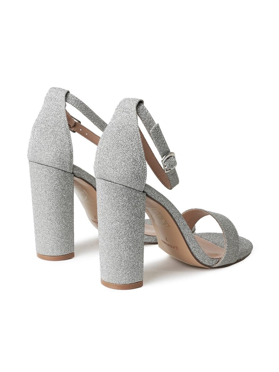 Shirley | Silver Fine Glitter Heels by J.Adams – Don't Panic Shoes