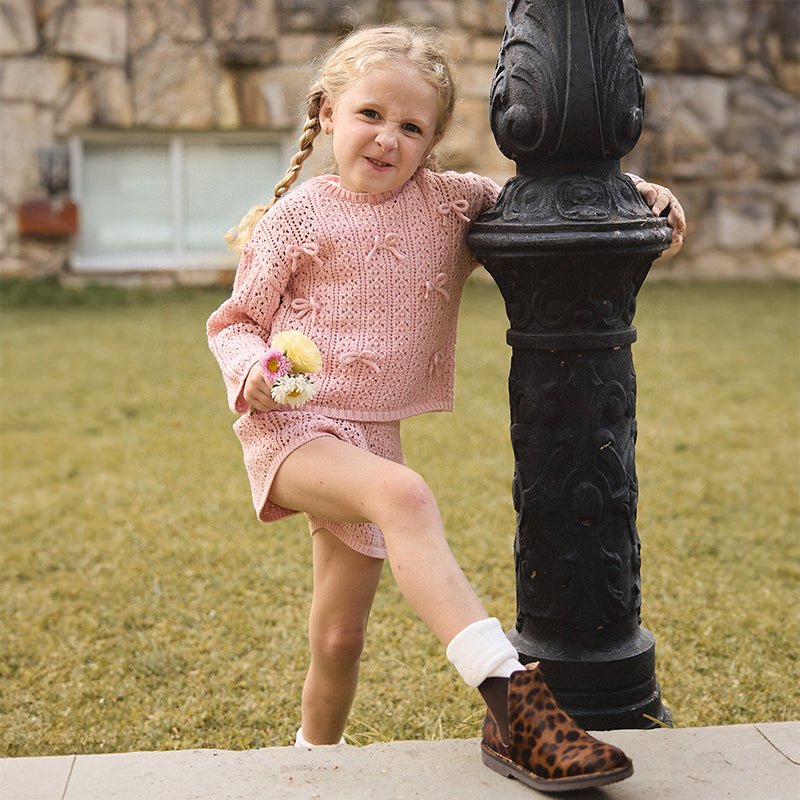 Simona Animal Print Zipper Sneaker With Rubber Sole fashion by Childrenchic – Don't Panic Shoes