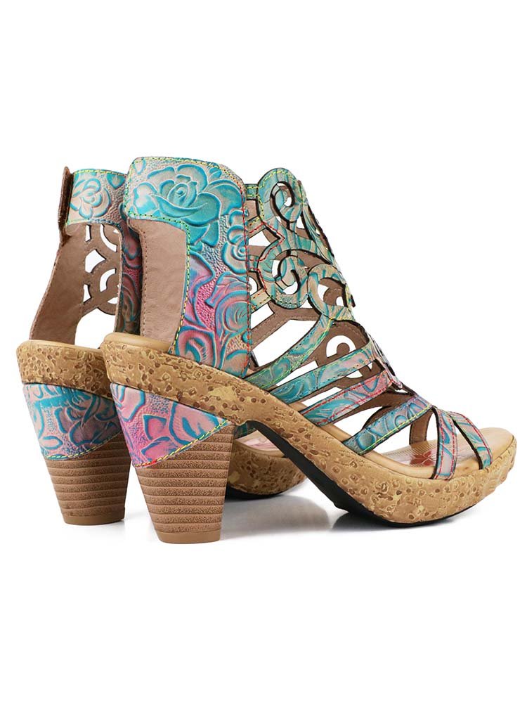 Simone Hand - Painted Leathe Sandals Sandals by Colorstepshoes – Don't Panic Shoes