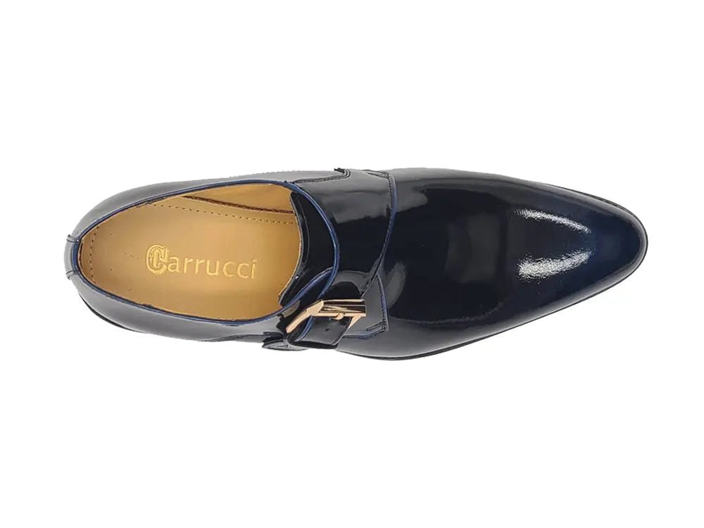 Single Monk Slip On Soft Calf Patent Leather Ks479 - 15p Shoes by Carrucci Shoes – Don't Panic Shoes