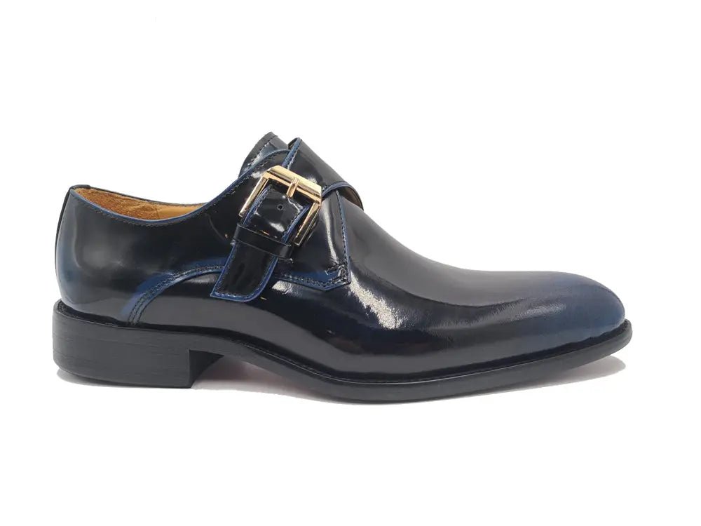 Single Monk Slip On Soft Calf Patent Leather Ks479 - 15p Shoes by Carrucci Shoes – Don't Panic Shoes