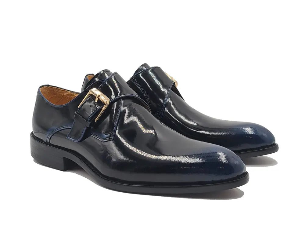 Single Monk Slip On Soft Calf Patent Leather Ks479 - 15p Shoes by Carrucci Shoes – Don't Panic Shoes