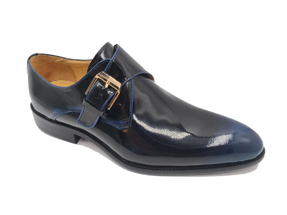 Single Monk Slip On Soft Calf Patent Leather Ks479 - 15p Shoes by Carrucci Shoes – Don't Panic Shoes