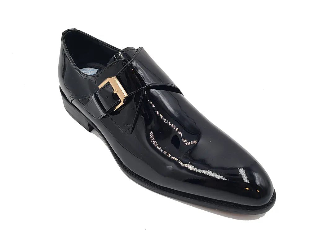 Single Monk Slip On Soft Calf Patent Leather Ks479 - 15p Shoes by Carrucci Shoes – Don't Panic Shoes