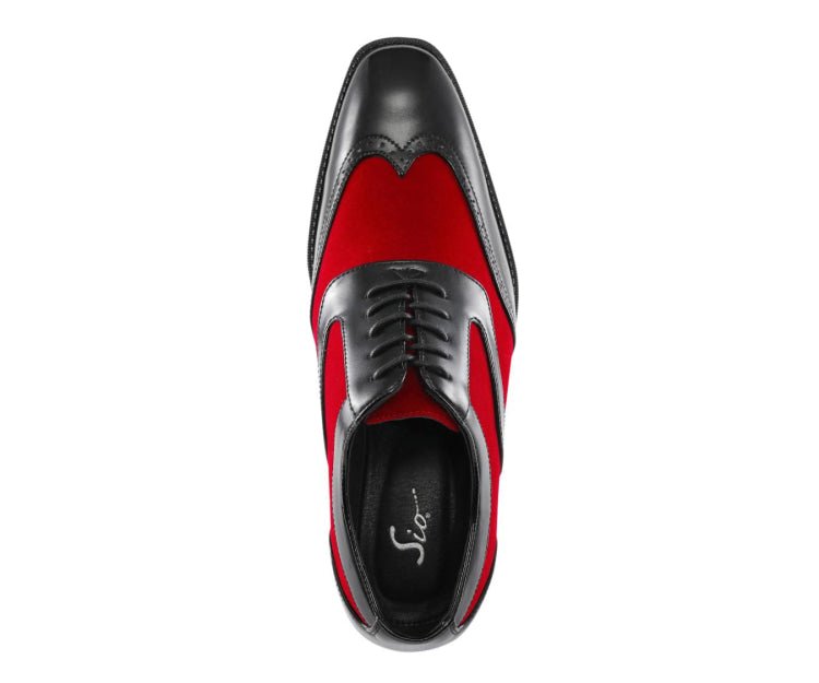 Sio Brighton Men's Red And Black Leather Professional Oxford Shoes Oxfords by Sio – Don't Panic Shoes