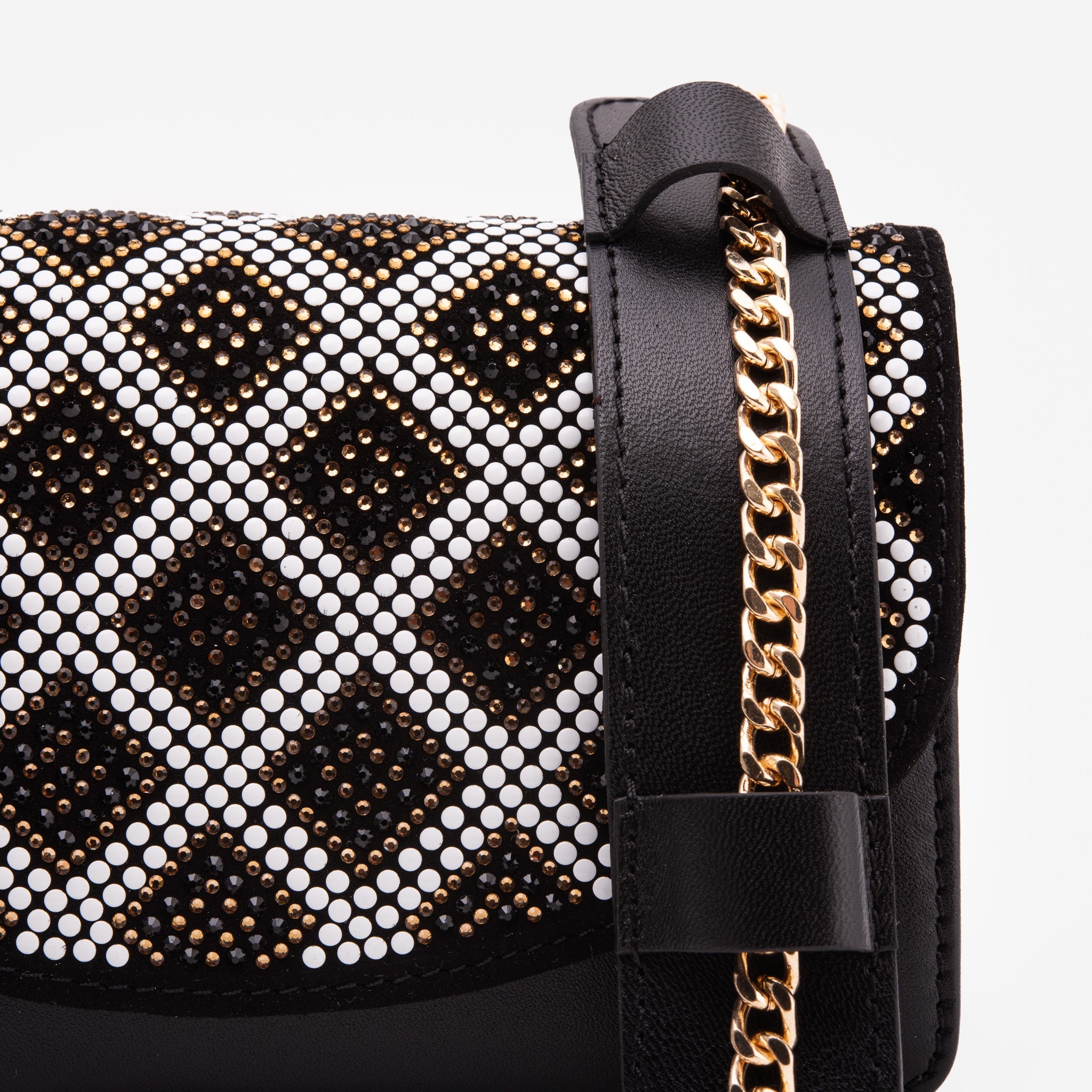 The Nampula Black Glitter Leather Handbag