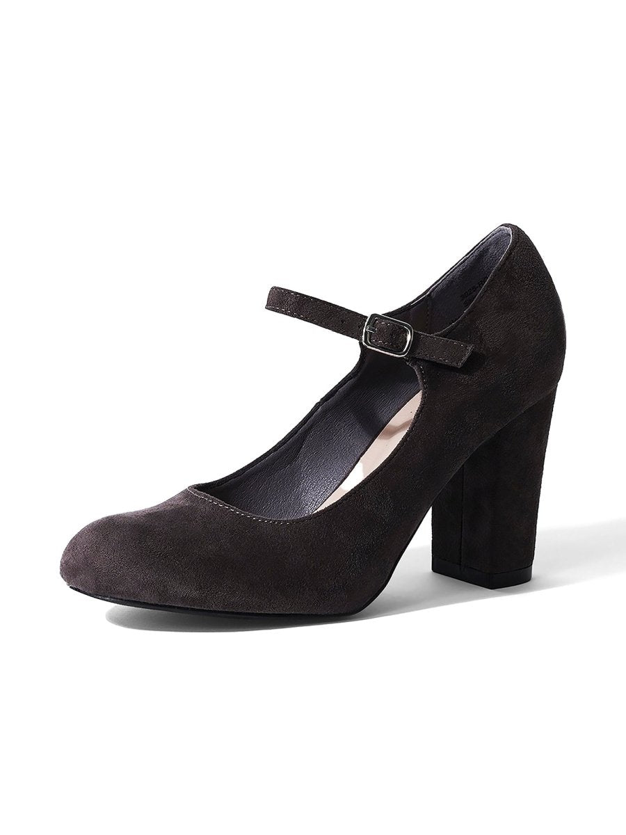 Skippy | Charcoal Suede Heels by J.Adams – Don't Panic Shoes