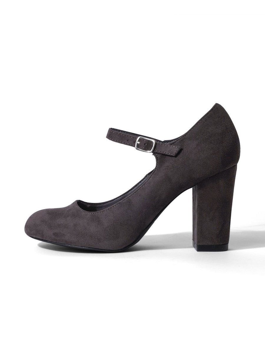 Skippy | Charcoal Suede Heels by J.Adams – Don't Panic Shoes