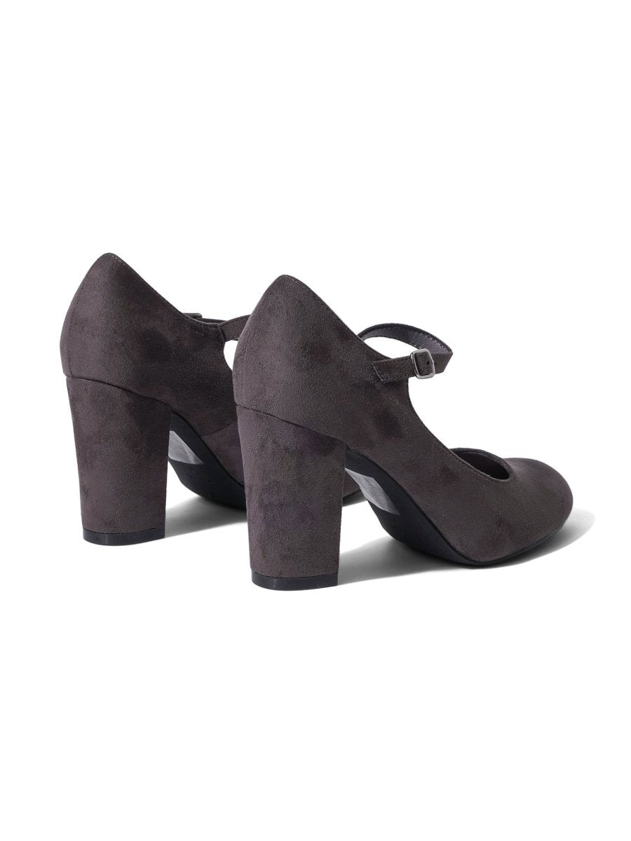 Skippy | Charcoal Suede Heels by J.Adams – Don't Panic Shoes