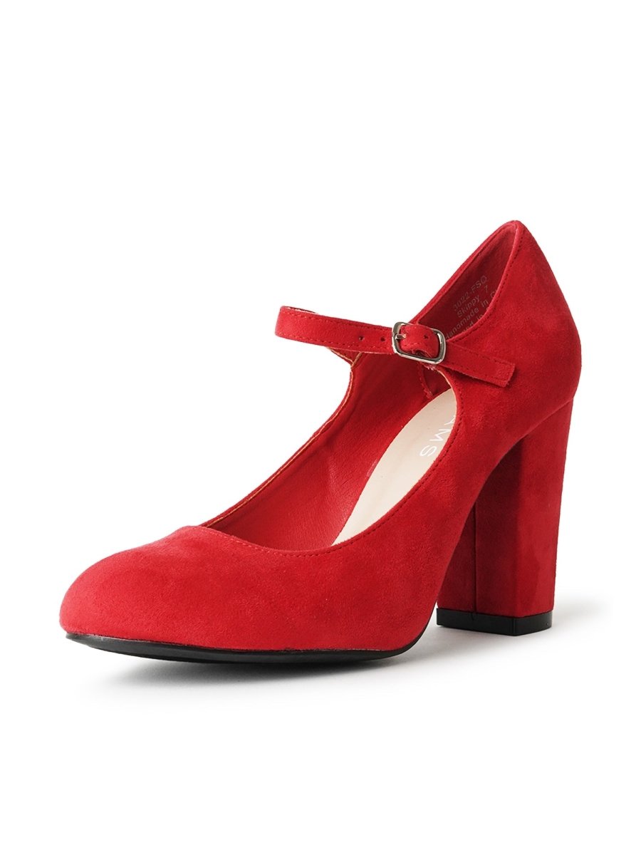 Skippy | Red Suede Heels by J.Adams – Don't Panic Shoes