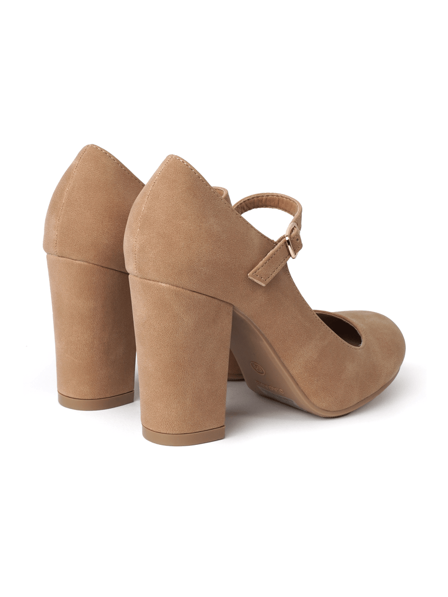 Skippy | Tan Nubuck Heels by J.Adams – Don't Panic Shoes